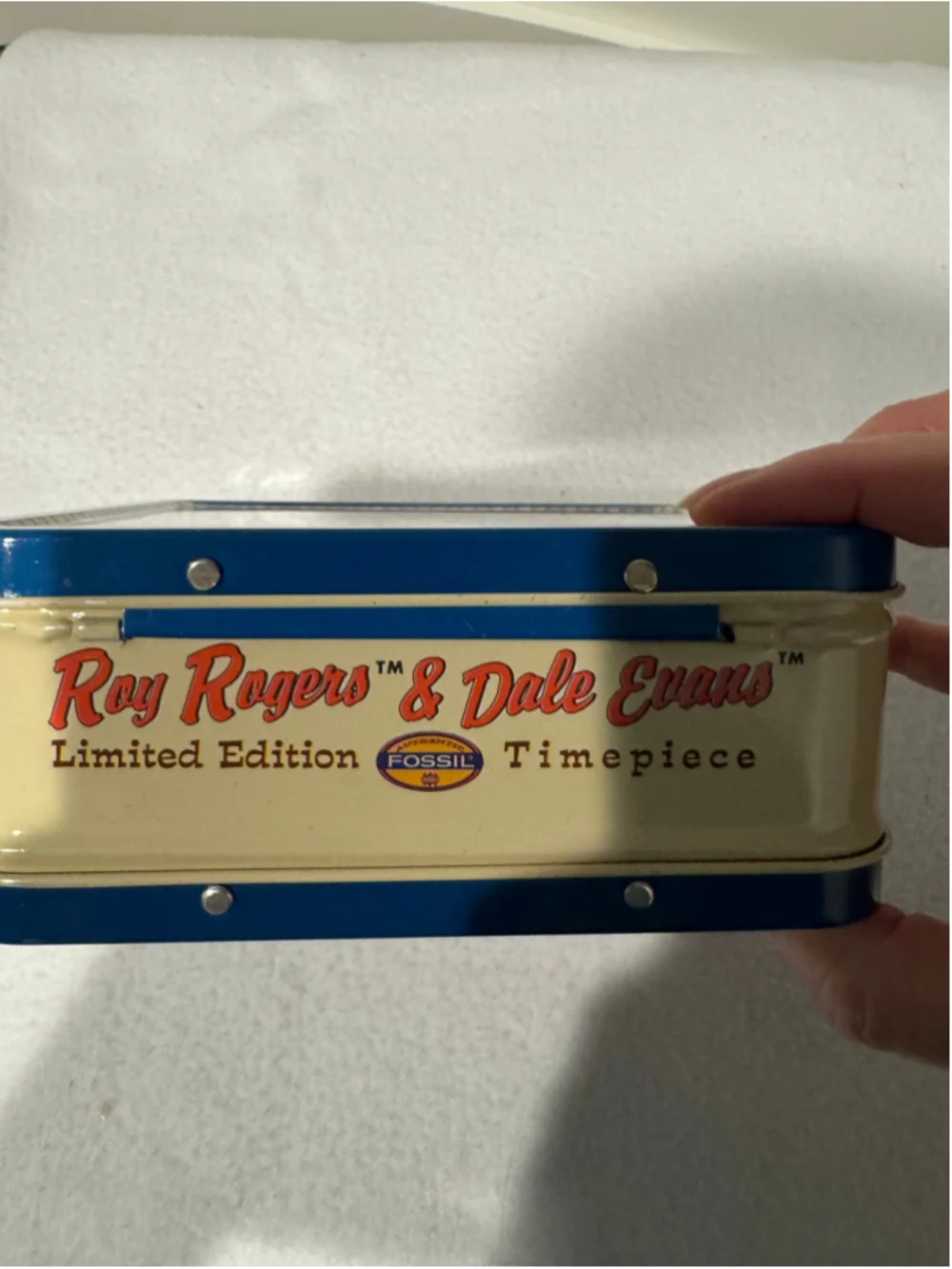 Men's Fossil Roy Rogers & Dale Evans Photo Bolo Tie, Collector Tin Box